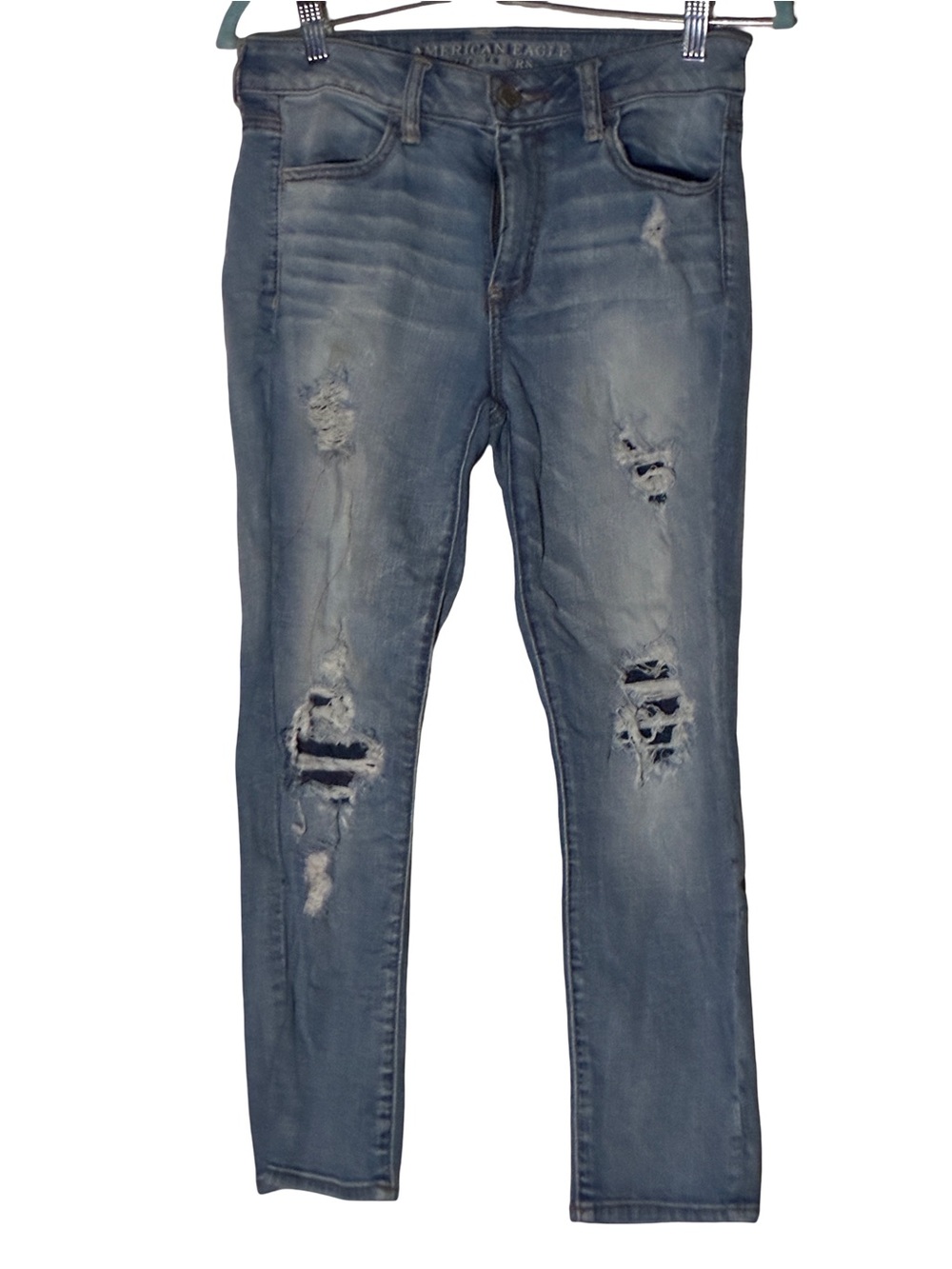American Eagle Outfitters Distressed High-Rise Blue Women's Jeans size 8